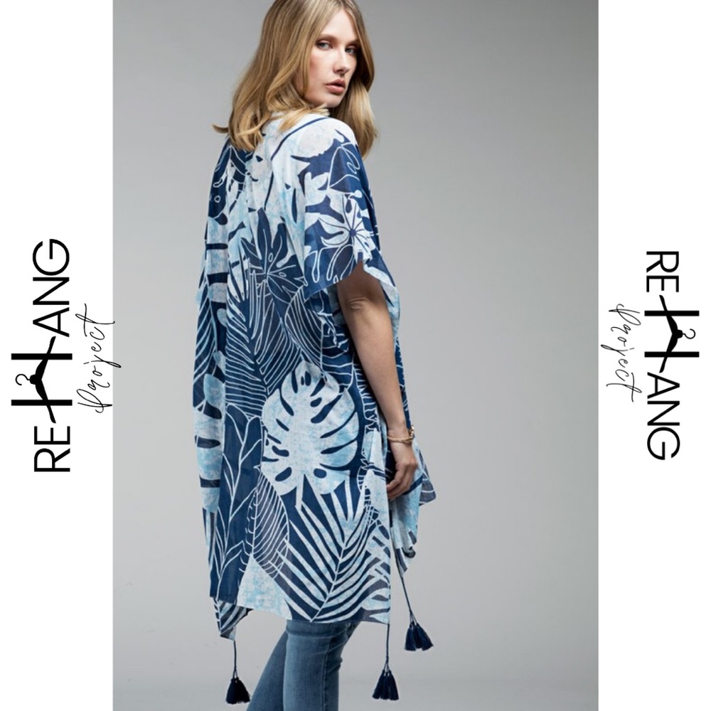 Blue Lady Kimono with Tassels